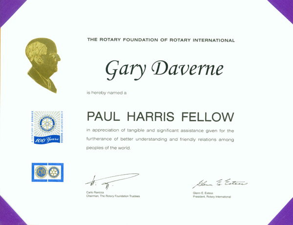 Paul Harris Rotary Award